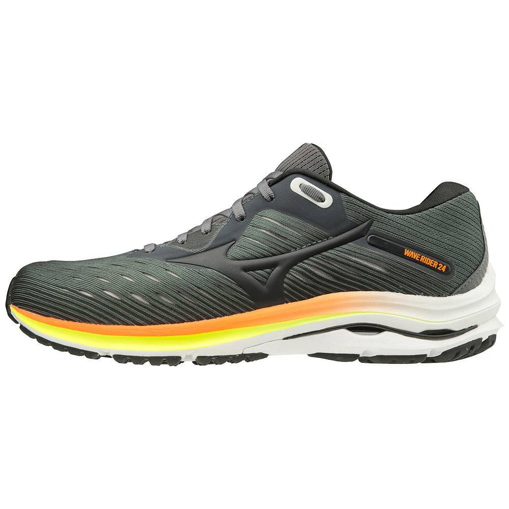 Zapatillas Running Mizuno Wave Rider 24 2E (Wide) Hombre Verde Oscuro España HALZ-62815